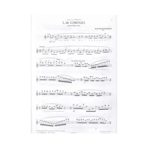 L. De Lorenzo Pour Flute Solo