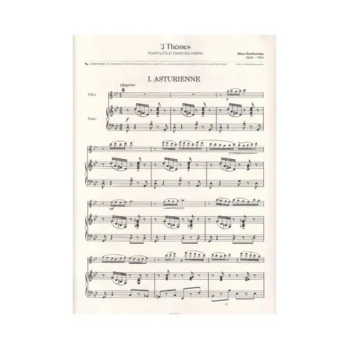 3 Themes Pour Flute Et Piano (Ou Harpe)