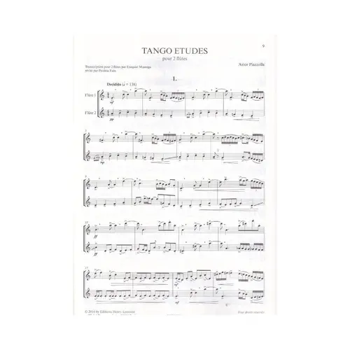 Tango études versions pour 2 flutes