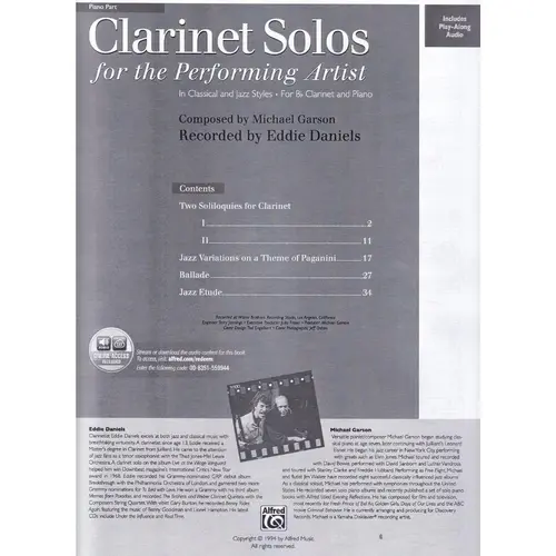 Clarinet Solos For The Performing Artist