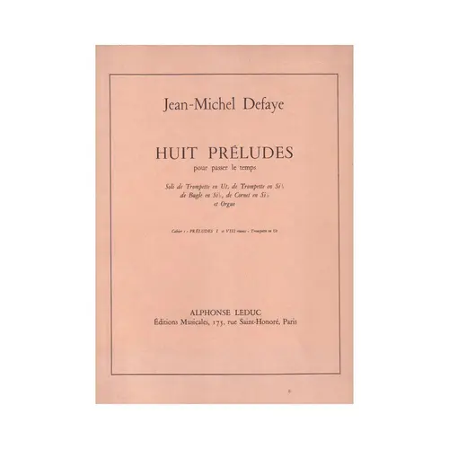 Huit Preludes - Vol.1