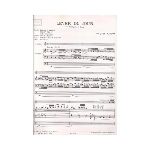 Lever du Jour para trompete e orgão