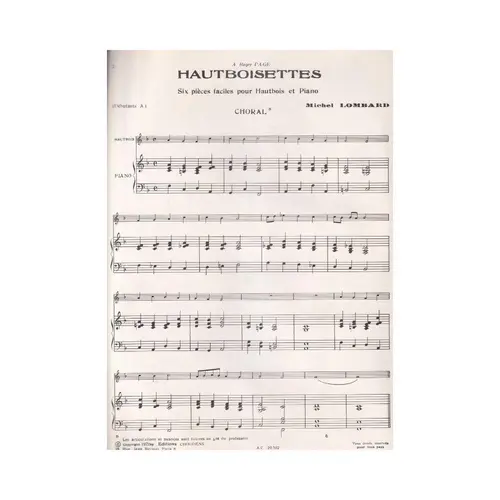 Hautboisettes - Six Pieces Faciles