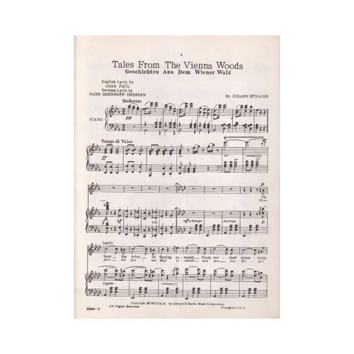 Memories of Johann Strauss - Vocal Album