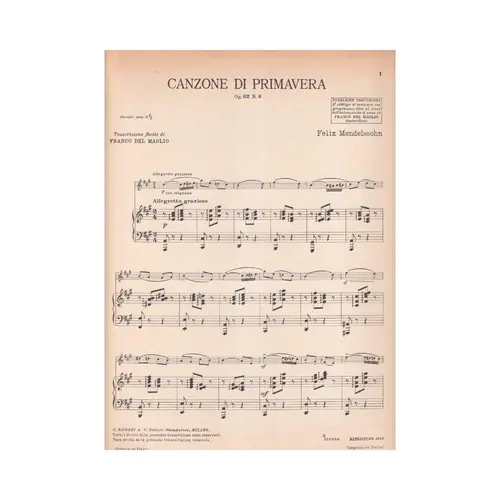 Canzone Di Primavera - Op.62 N.6