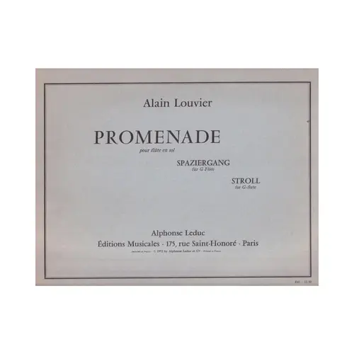 Promenade pour flute en sol