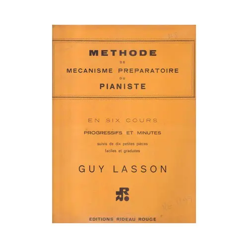 Methode de mecanisme preparatoire du pianiste