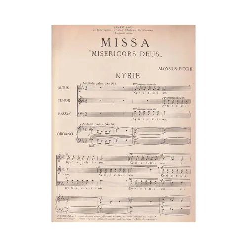 Missa Misericors Deus - regente e partes - 3 vozes desiguais