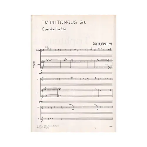 Triphtongus 3 B For Organ And Violin