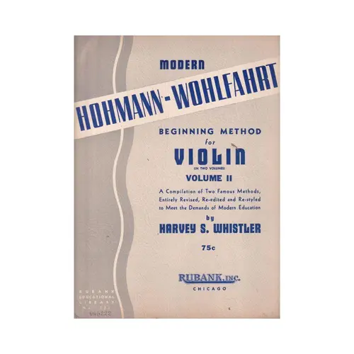 Modern Hohmann-Wohlfahrt Beginning Method For Violin Book 2  (Edição Antiga)