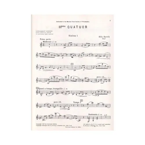 III.Streichquartett - partes