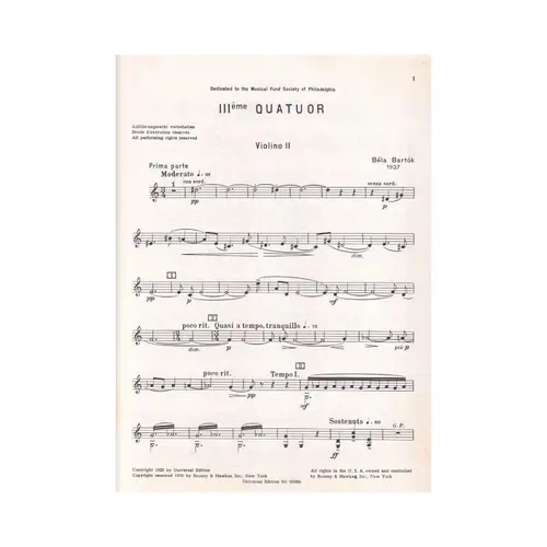 III.Streichquartett - partes