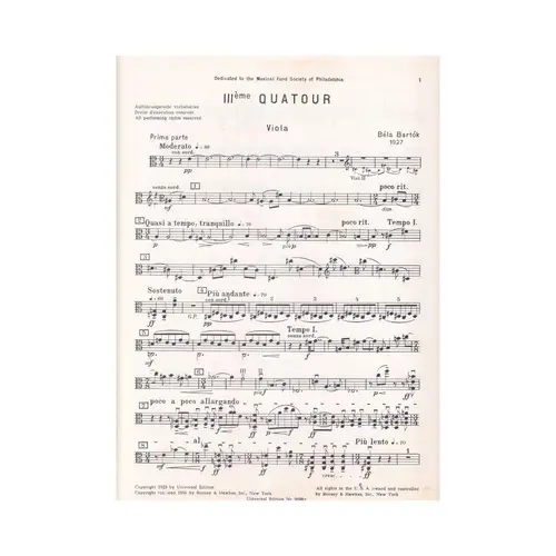 III.Streichquartett - partes