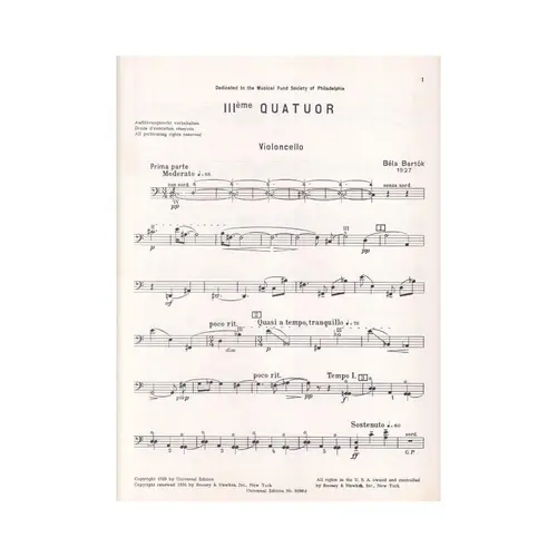 III.Streichquartett - partes
