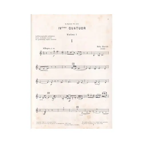 IV. Streichquartett - partes
