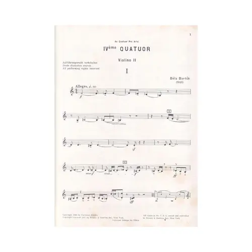 IV. Streichquartett - partes