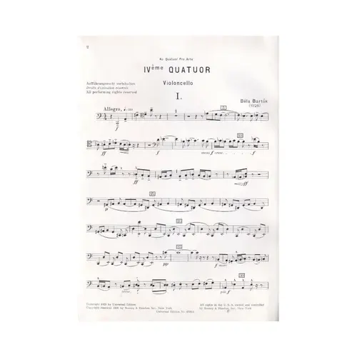 IV. Streichquartett - partes