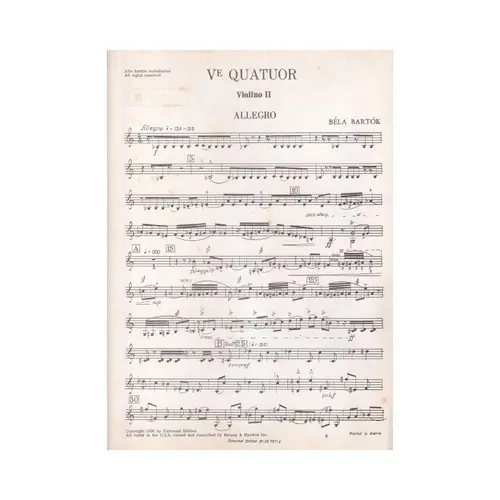 V. Streichquartett - partes