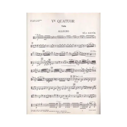 V. Streichquartett - partes