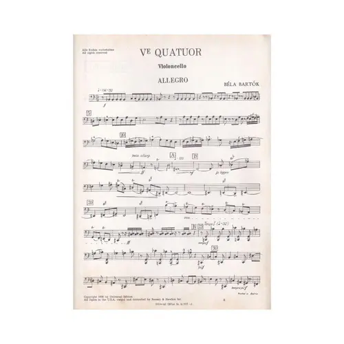V. Streichquartett - partes