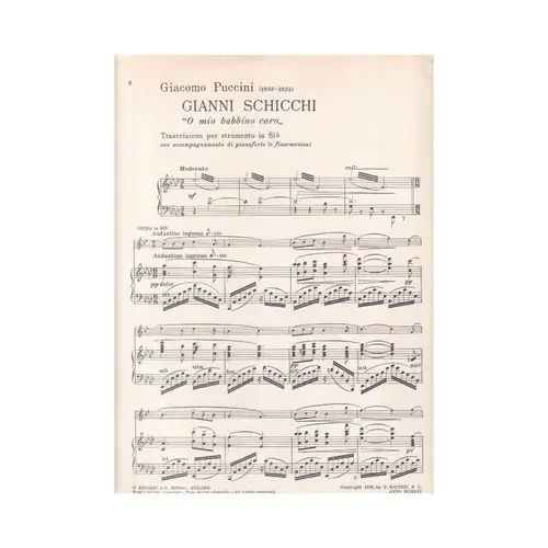 Gianni Schicchi - O Mio Babbino Caro  (Instr.Em Si