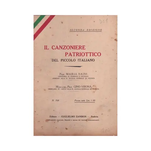 IL CANZONIERE PATRIOTTICO - Del Piccolo Italiano