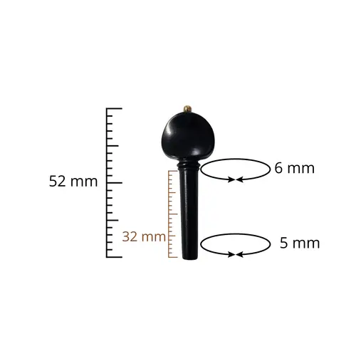 Cravelha para violino 1/4 modelo suiço anel dourado LM (jogo)
