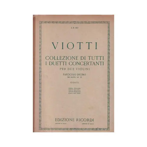 Collezione Di Tutti I Duetti - Op.35  (Edição Antiga)