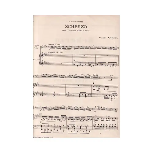 Scherzo Pour Violon (ou Flûte) et Piano