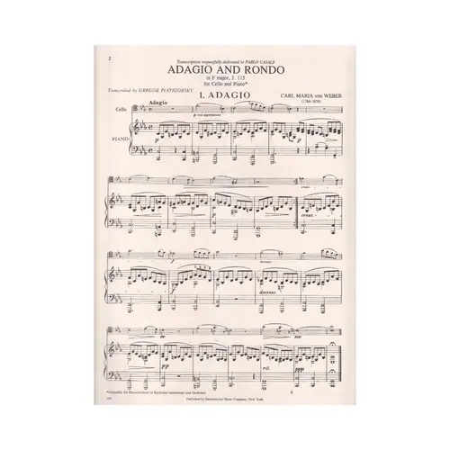 Adagio And Rondo In F-J.115 For Cello
