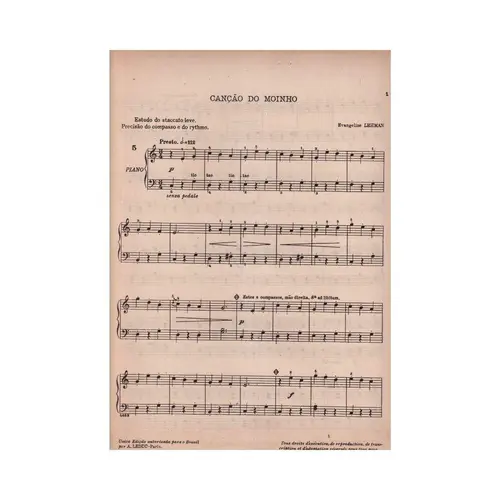 Canção Do Moinho para piano