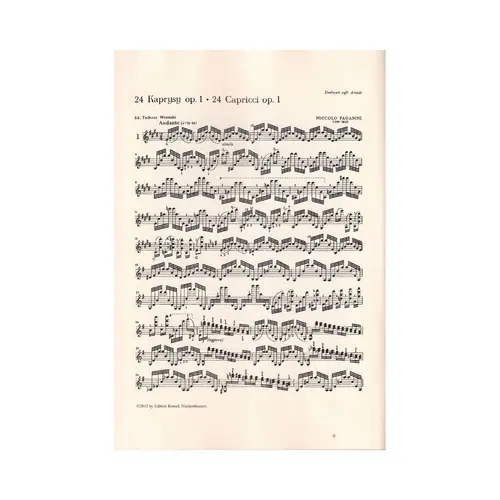 24 Caprices op.1 for violin solo