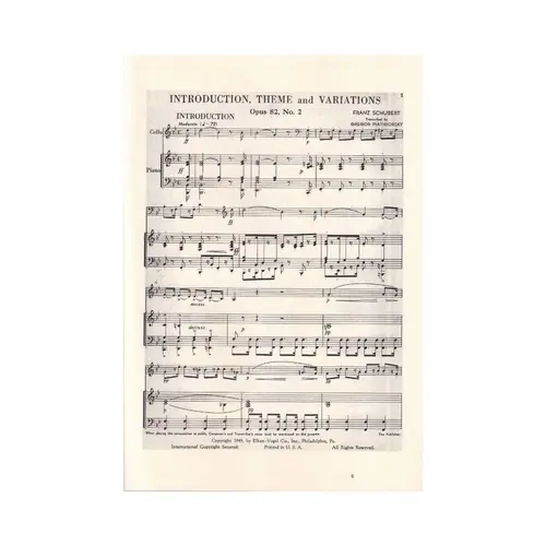 Introduction theme and variations:for violoncello and piano, opus 82.no.2 D968A
