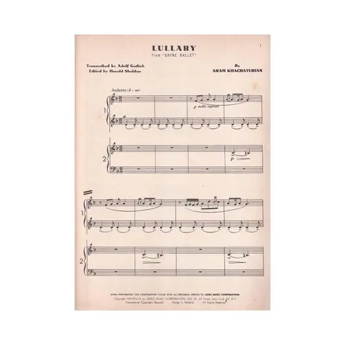 Lullaby - from "Gayne Ballet"