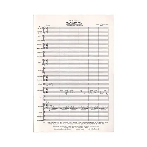 Tangents - symphonic variations for orchestra - study score
