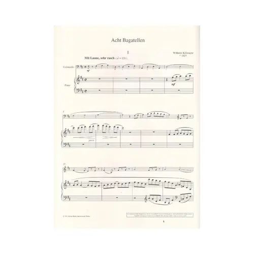 Acht Bagatellen Fur Violoncello