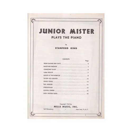 Junior Mister - Plays the Piano