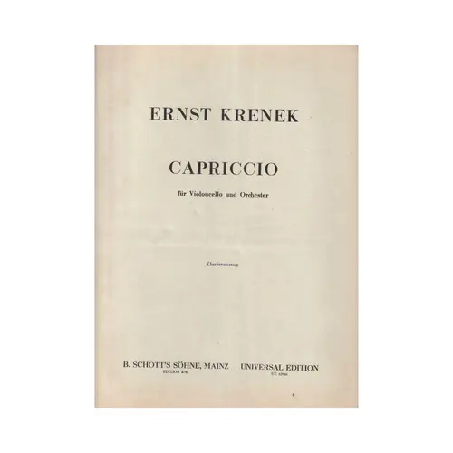 Capriccio Fur Violoncell