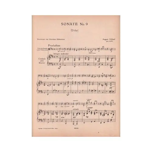 Sonate Ix D Dur Fur Violoncello