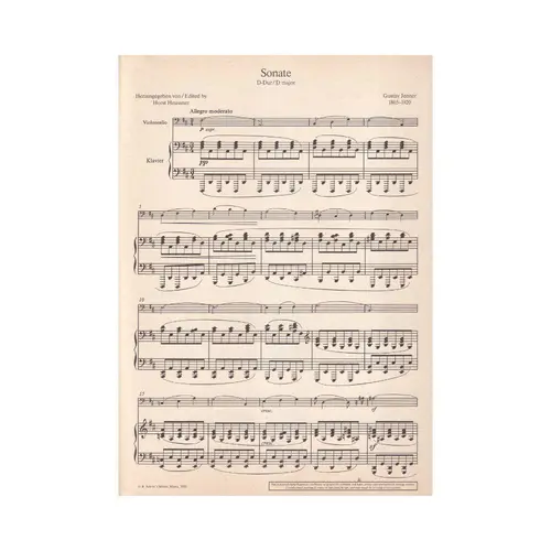 Sonate D Dur Fur Violoncello
