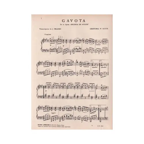 Gavota Da Opera Ifigenia En Aulide  (Edição Antiga)