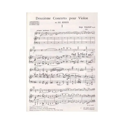 Violin Concerto N.2 G Minor Op.63 - violin and piano