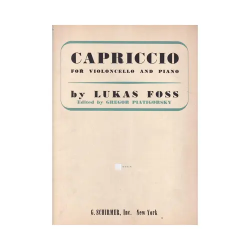 Capriccio For Violoncello  (Edição Antiga)