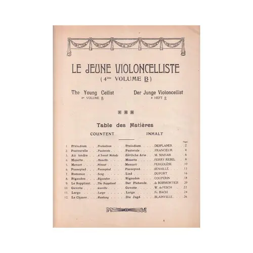 Le Jeune Violoncelliste  - Vol.4  (Edição Antiga)