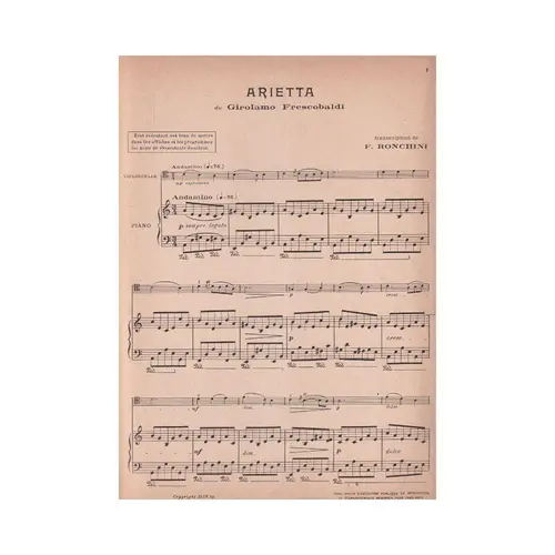 Arietta Pour Violoncelle