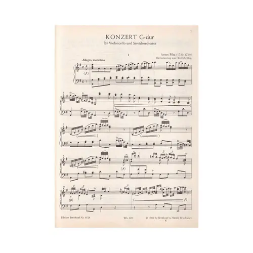 Konzert G Dur - Cello