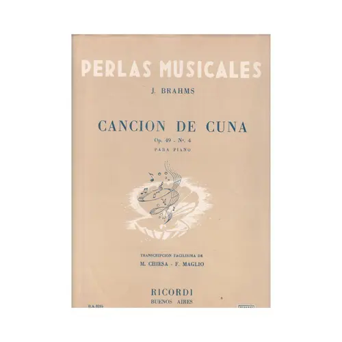 Cancion De Cuna - Op.49 N.4 - Chiesa  (Edição Antiga)