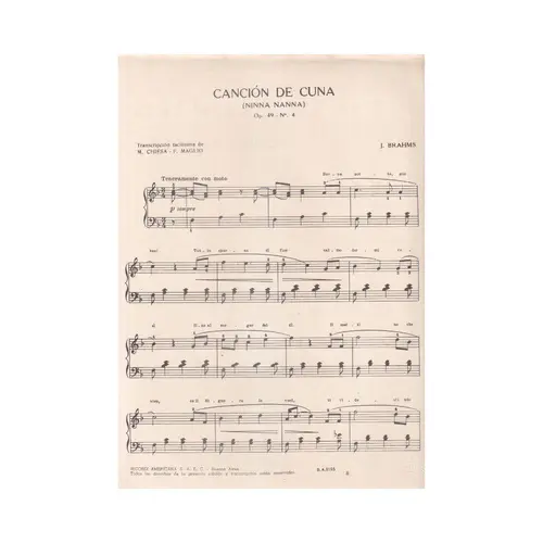 Cancion De Cuna - Op.49 N.4 - Chiesa  (Edição Antiga)