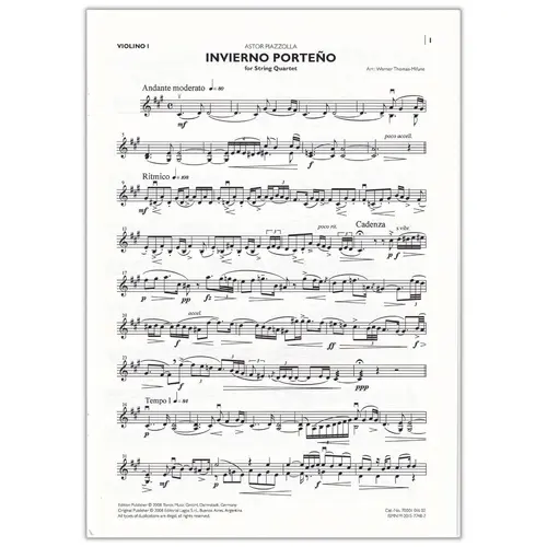 Invierno Porteno For String Quartet - Parts