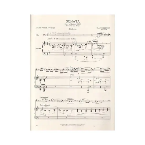 Sonata N.1 In D Minor (1915) For Cello